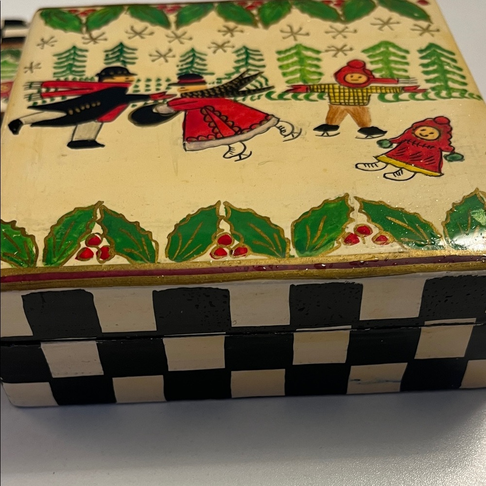 Hand-Painted Coasters and Wooden Box - Picture 2 of 8